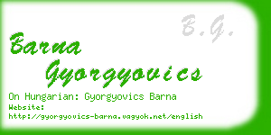 barna gyorgyovics business card